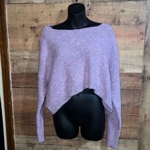 Lilac Cropped Knit Sweater